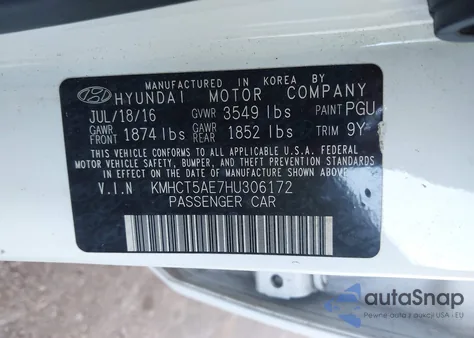 2017 Hyundai Accent Se из США, поврежденный, VIN KMHCT5AE7HU306172